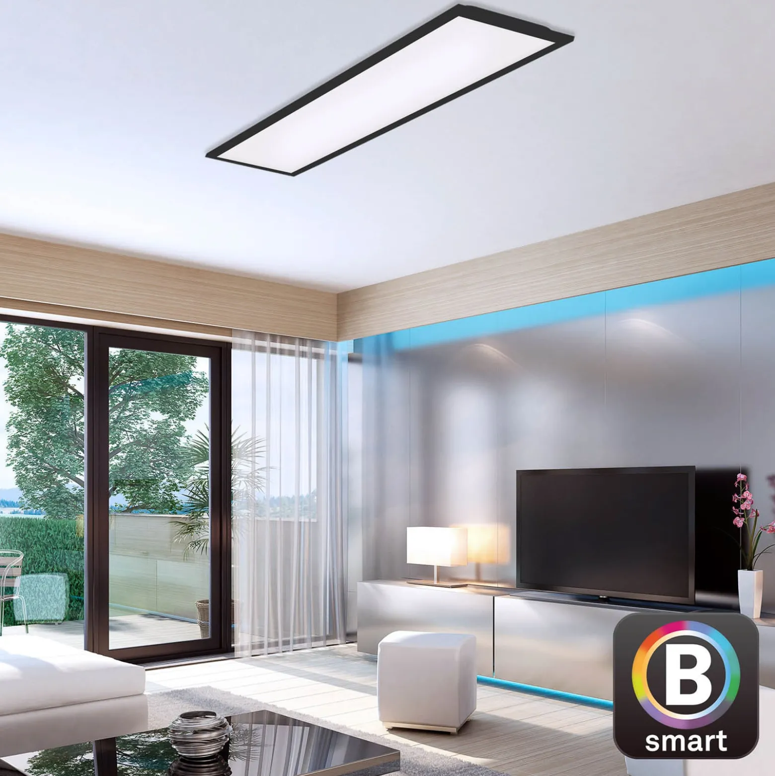 LED-Deckenlampe Piatto S WiFi Bluetooth CCT Fernb.