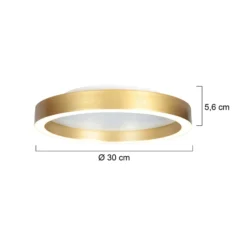LED-Deckenlampe Ringlux goldfarben, Ø 30 cm, Metall, 2.700 K