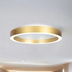 LED-Deckenlampe Ringlux goldfarben, Ø 30 cm, Metall, 2.700 K