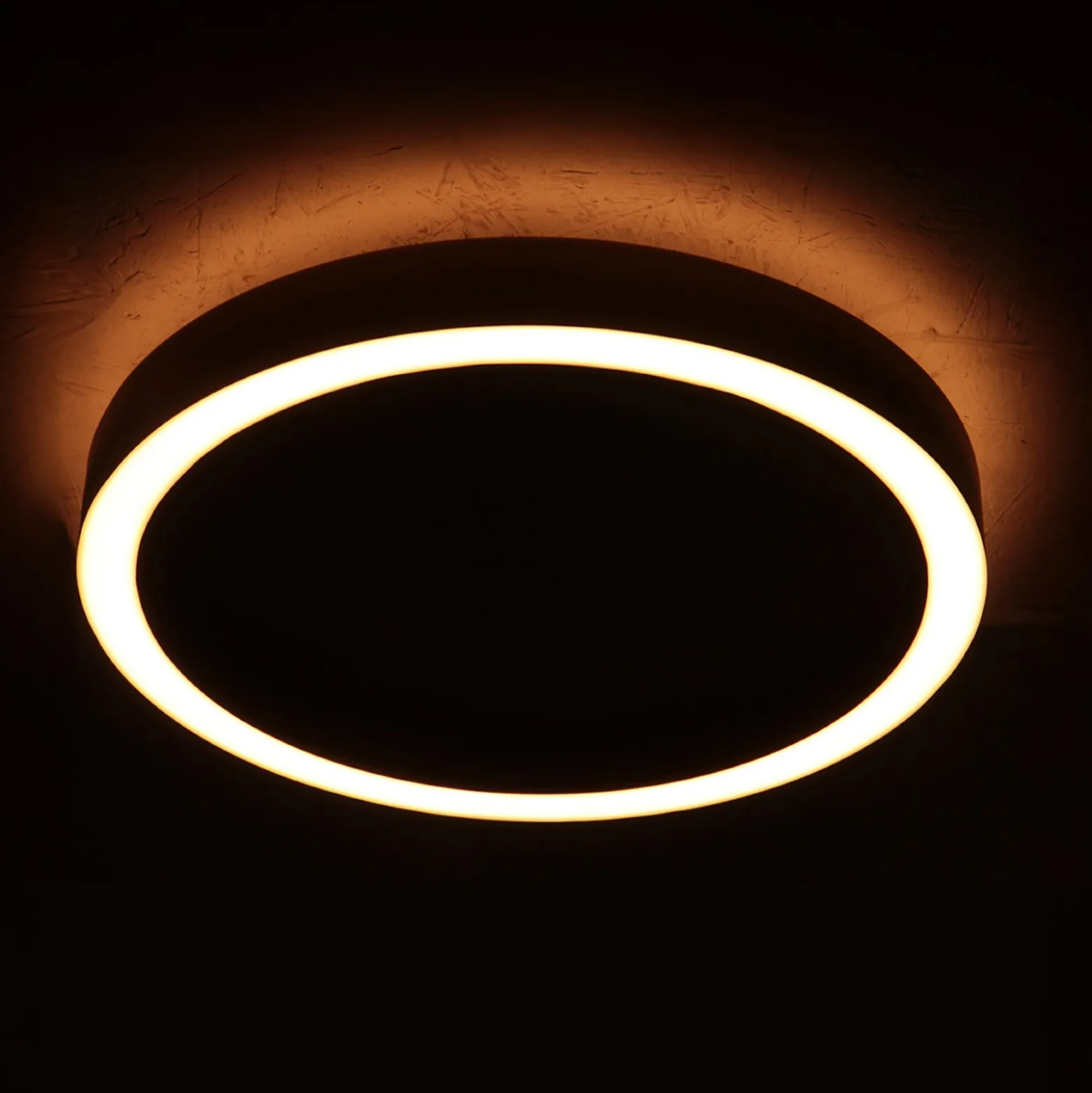 LED-Deckenlampe Ringlux goldfarben, Ø 30 cm, Metall, 2.700 K