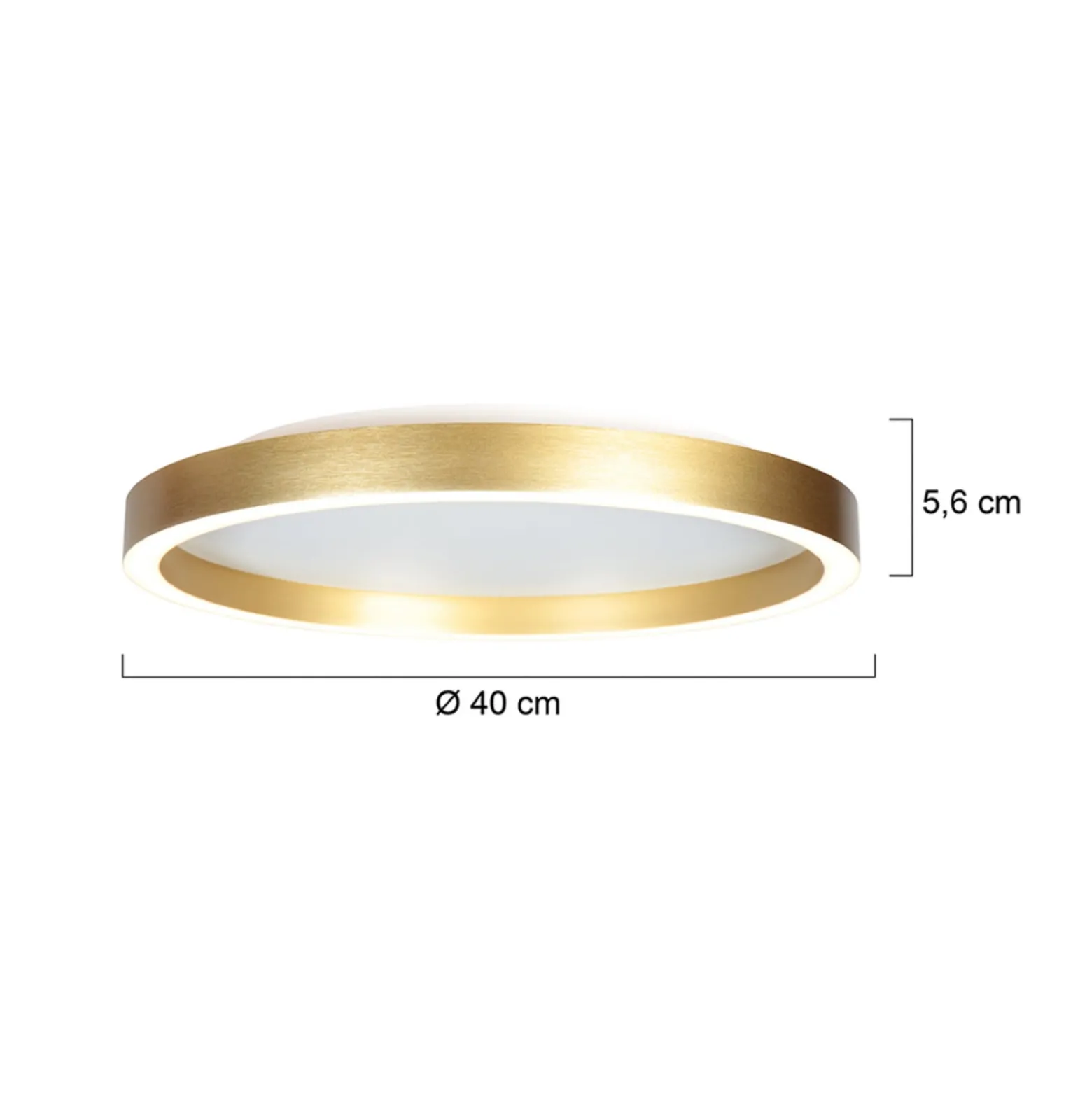 LED-Deckenlampe Ringlux goldfarben, Ø 40 cm, Metall, 2.700 K