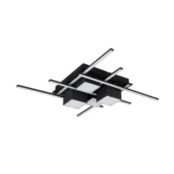 LED-Deckenlampe Roger, schwarz matt, Metall, CCT, Fernbed.