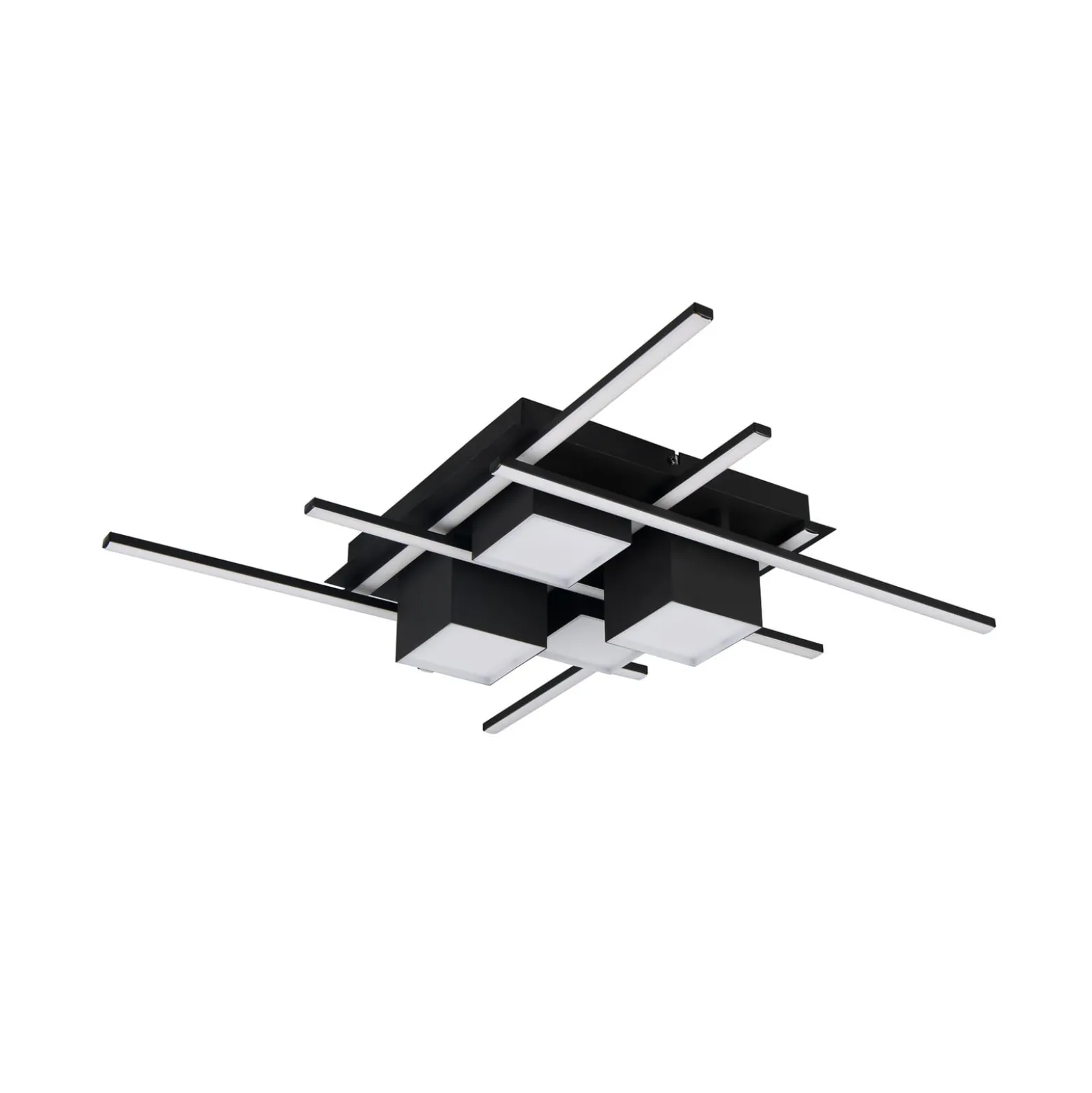 LED-Deckenlampe Roger, schwarz matt, Metall, CCT, Fernbed.