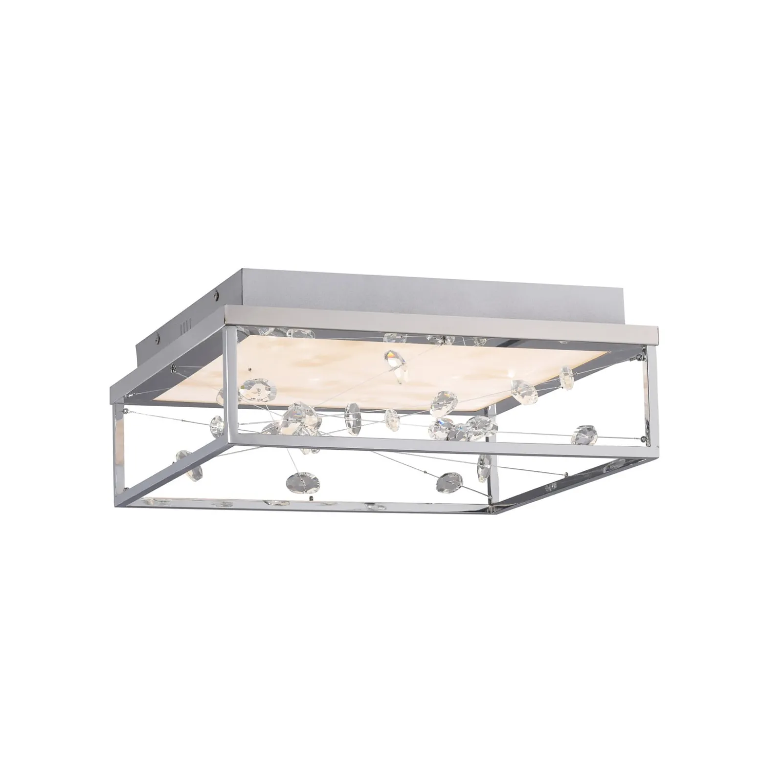 LED-Deckenlampe SKINA, chrom, 40 cm, CCT, dim, Fernbedienung