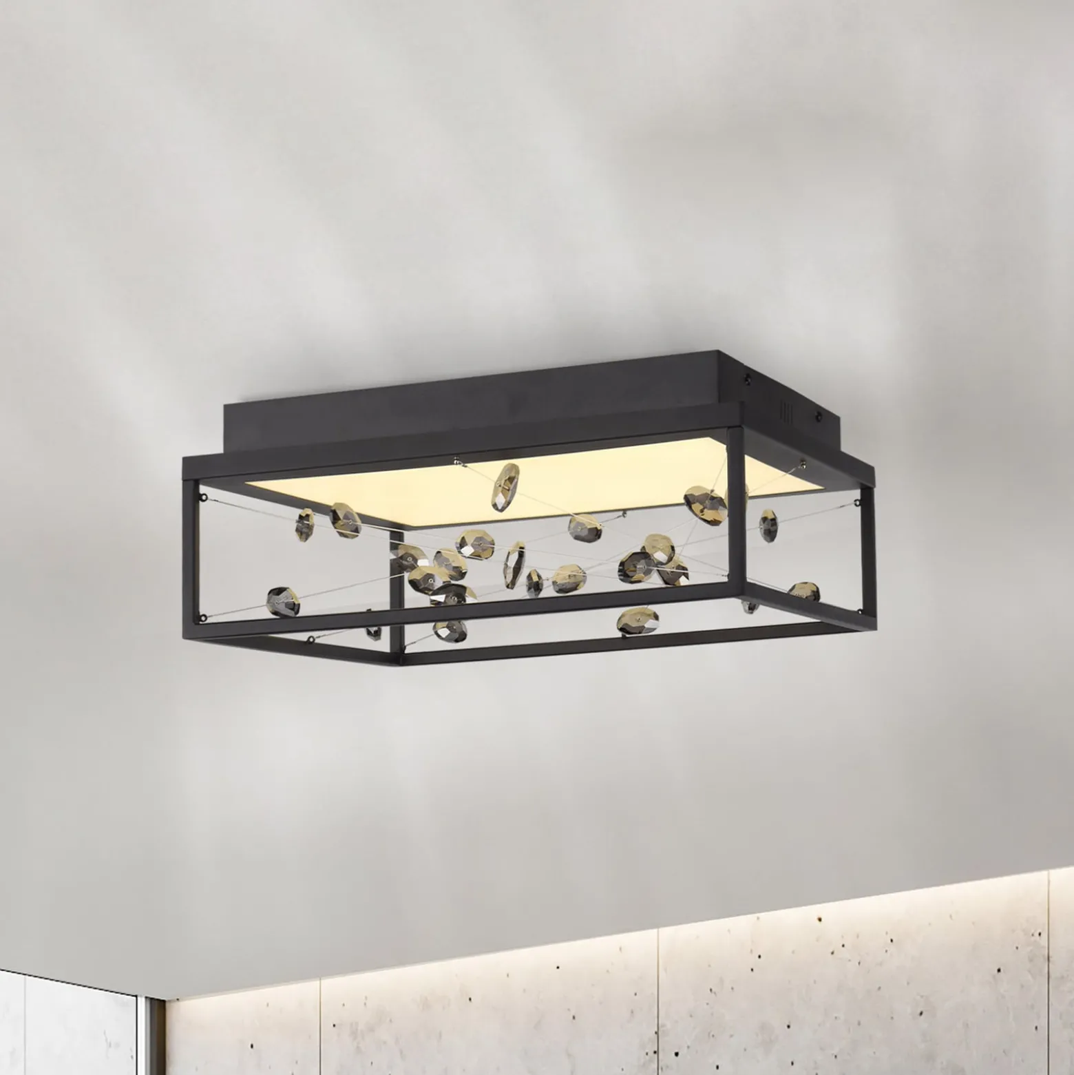 LED-Deckenlampe SKINA, schwarz, 40 cm, CCT dim Fernbedienung