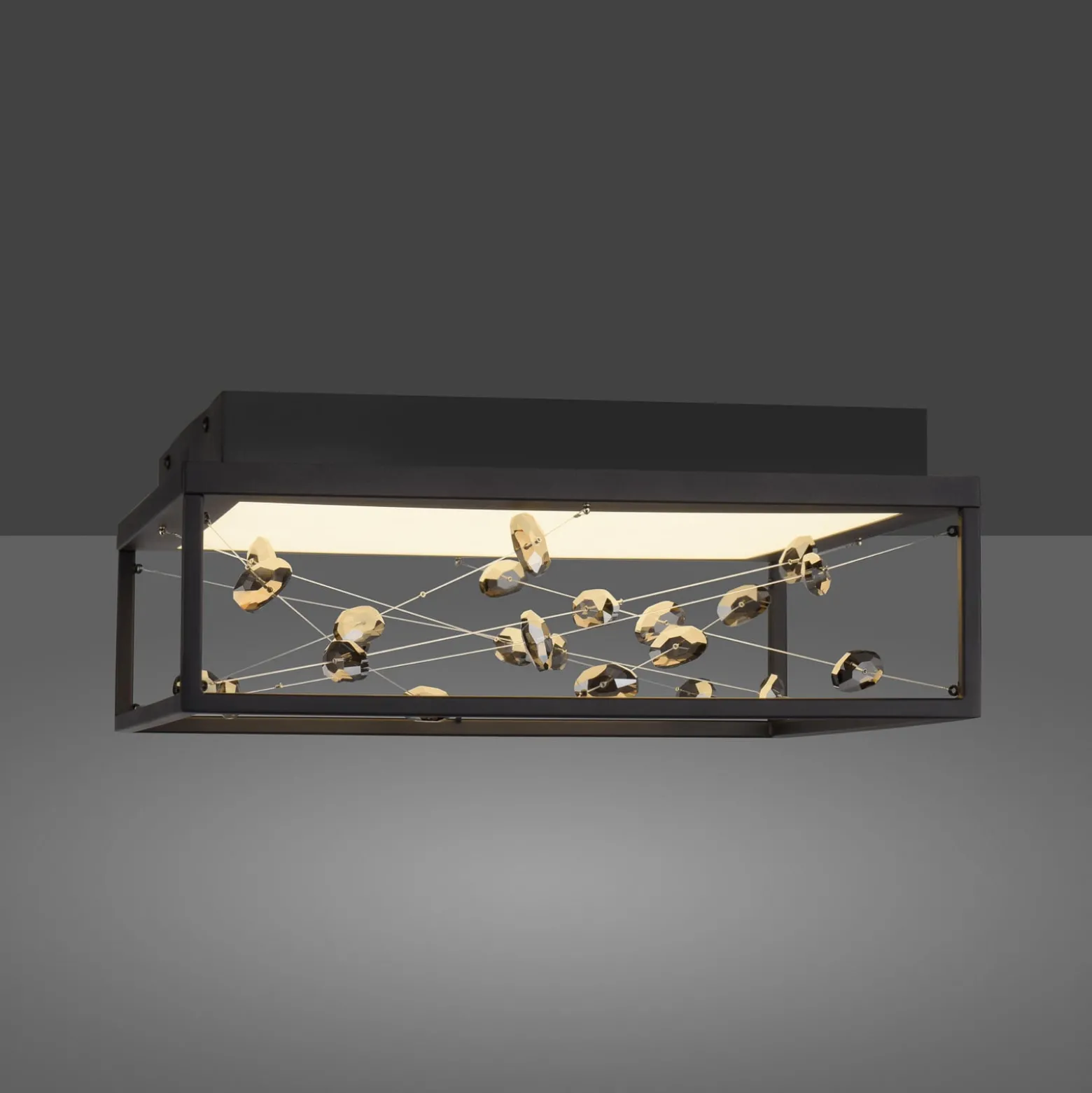 LED-Deckenlampe SKINA, schwarz, 40 cm, CCT dim Fernbedienung