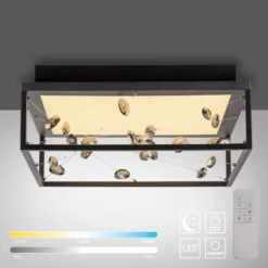 LED-Deckenlampe SKINA, schwarz, 40 cm, CCT dim Fernbedienung