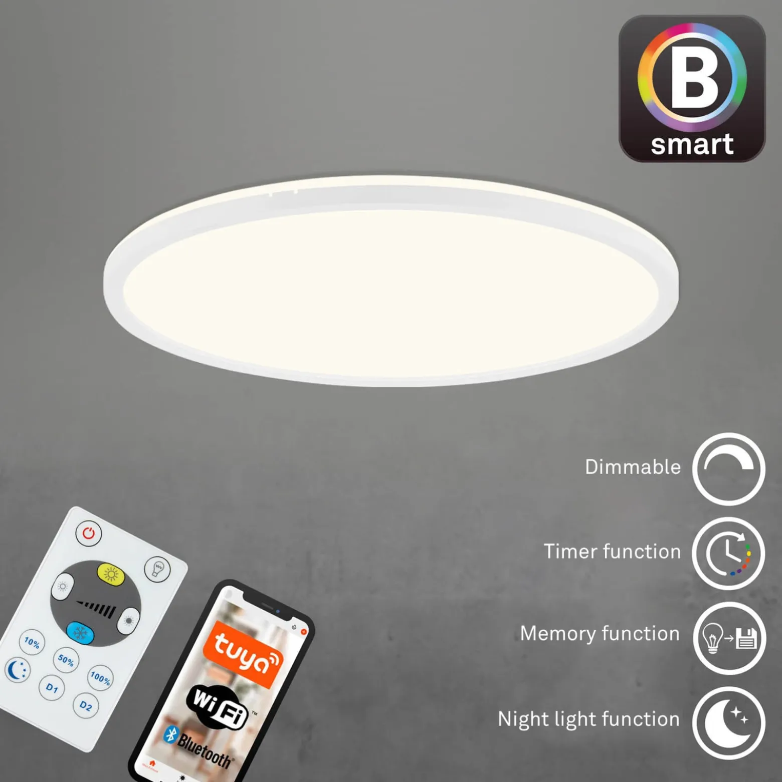 LED-Deckenlampe Slim S dimmbar CCT weiß Ø 45 cm