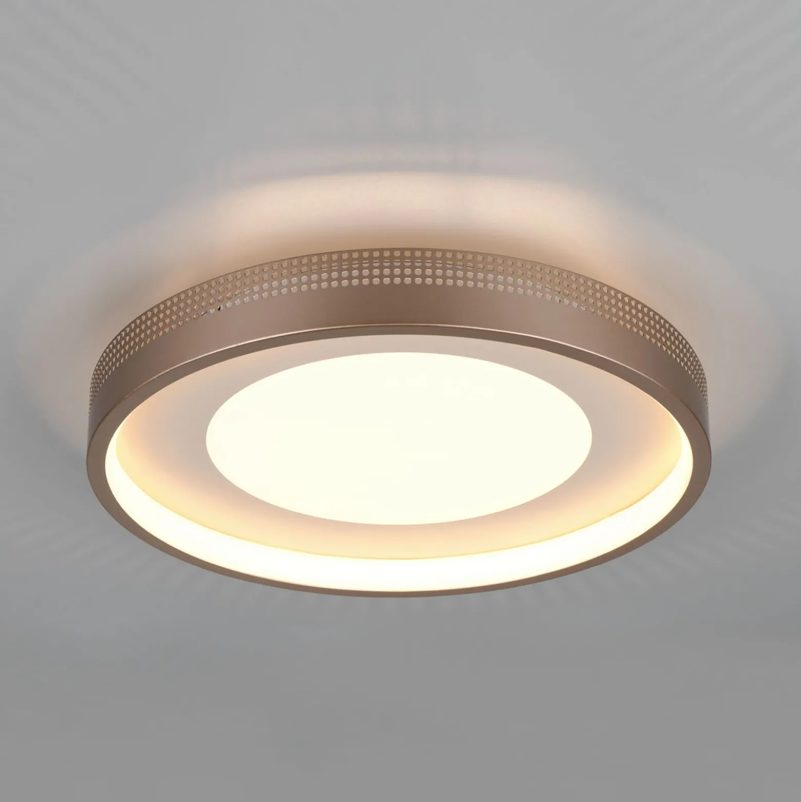 LED-Deckenlampe Solea, braun, Ø 40 cm, Kunststoff