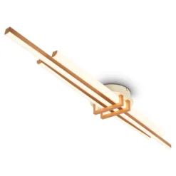 LED-Deckenlampe Tinka, hellgrau/braun, Länge 98 cm