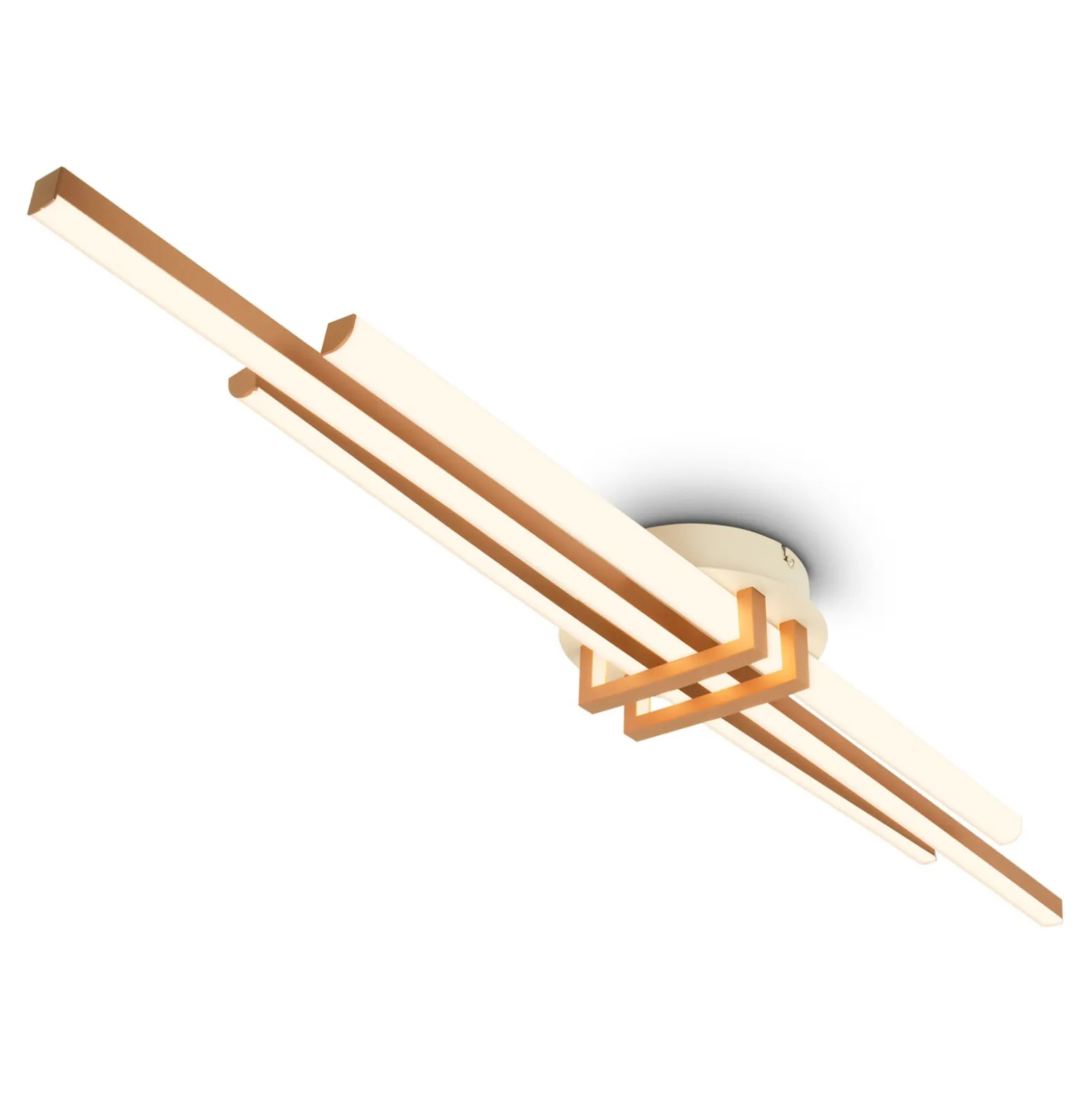 LED-Deckenlampe Tinka, hellgrau/braun, Länge 98 cm