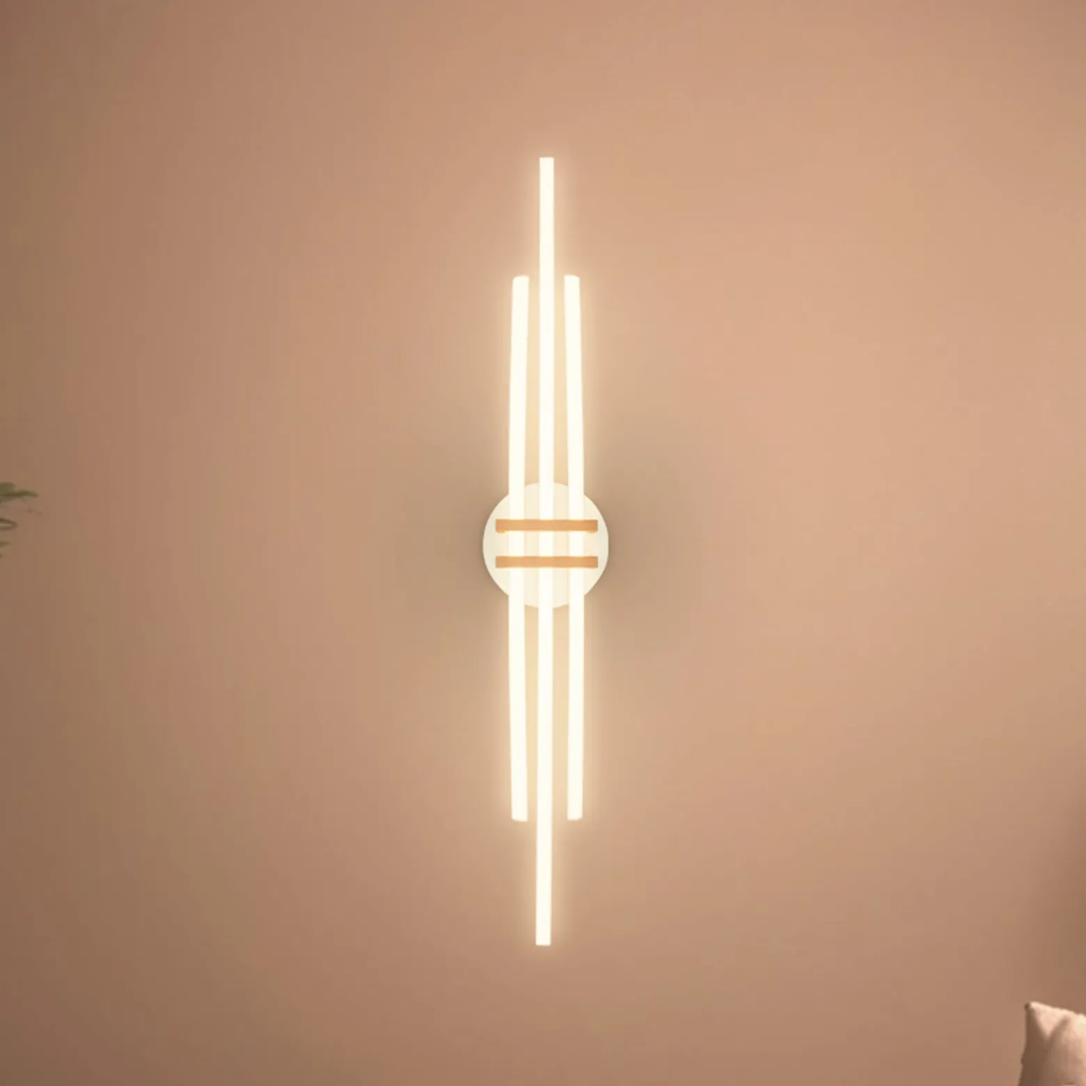 LED-Deckenlampe Tinka, hellgrau/braun, Länge 98 cm