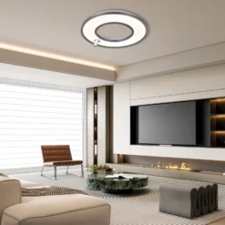 LED-Deckenlampe Valeria, grau gebürstet, Ø 60 cm, Metall