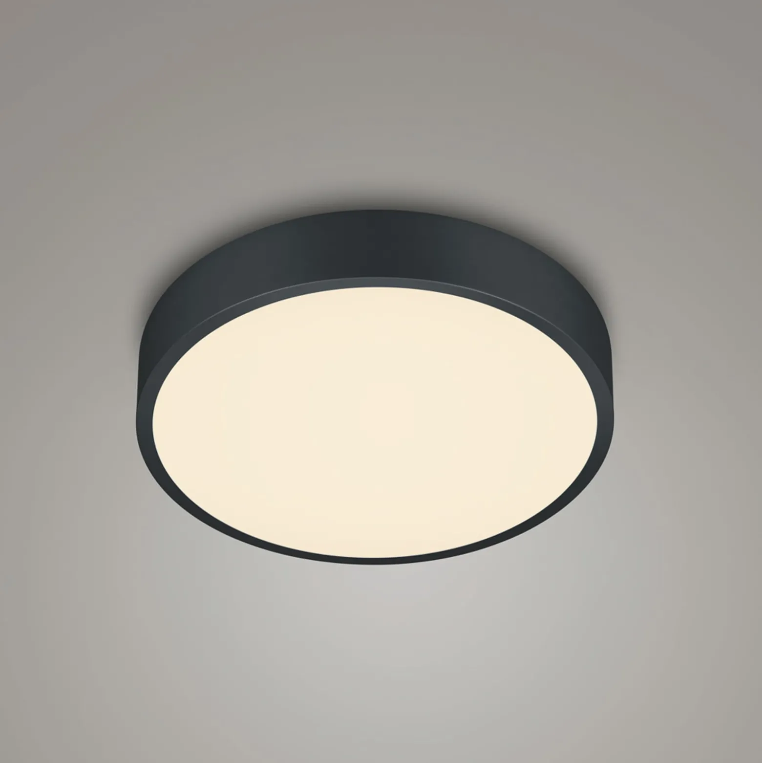 LED-Deckenlampe Waco, CCT, Ø 31 cm, schwarz matt