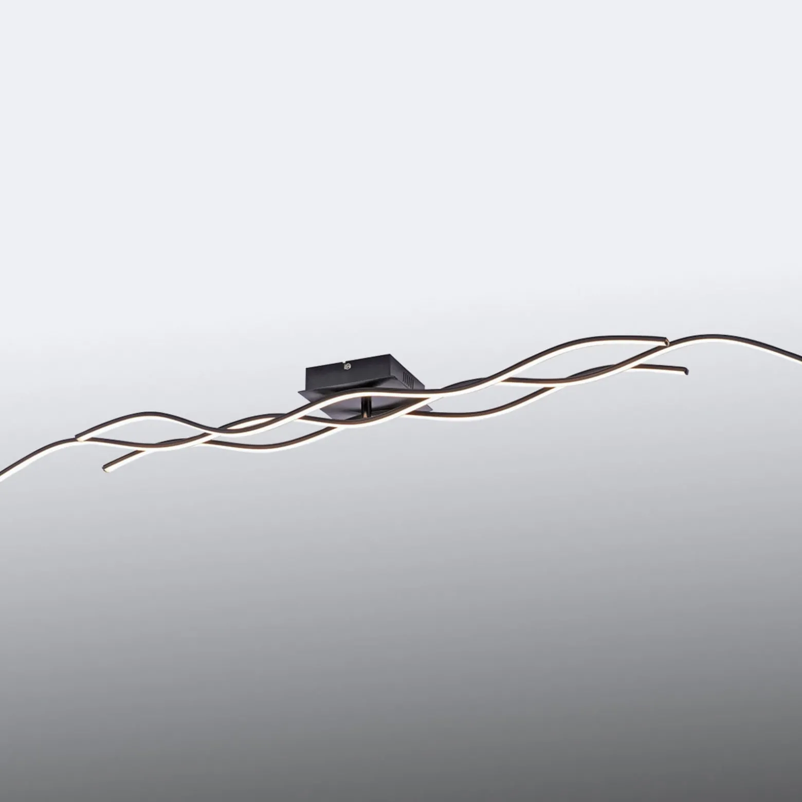 LED-Deckenlampe Wave 3.000K 137,5x16cm schwarz