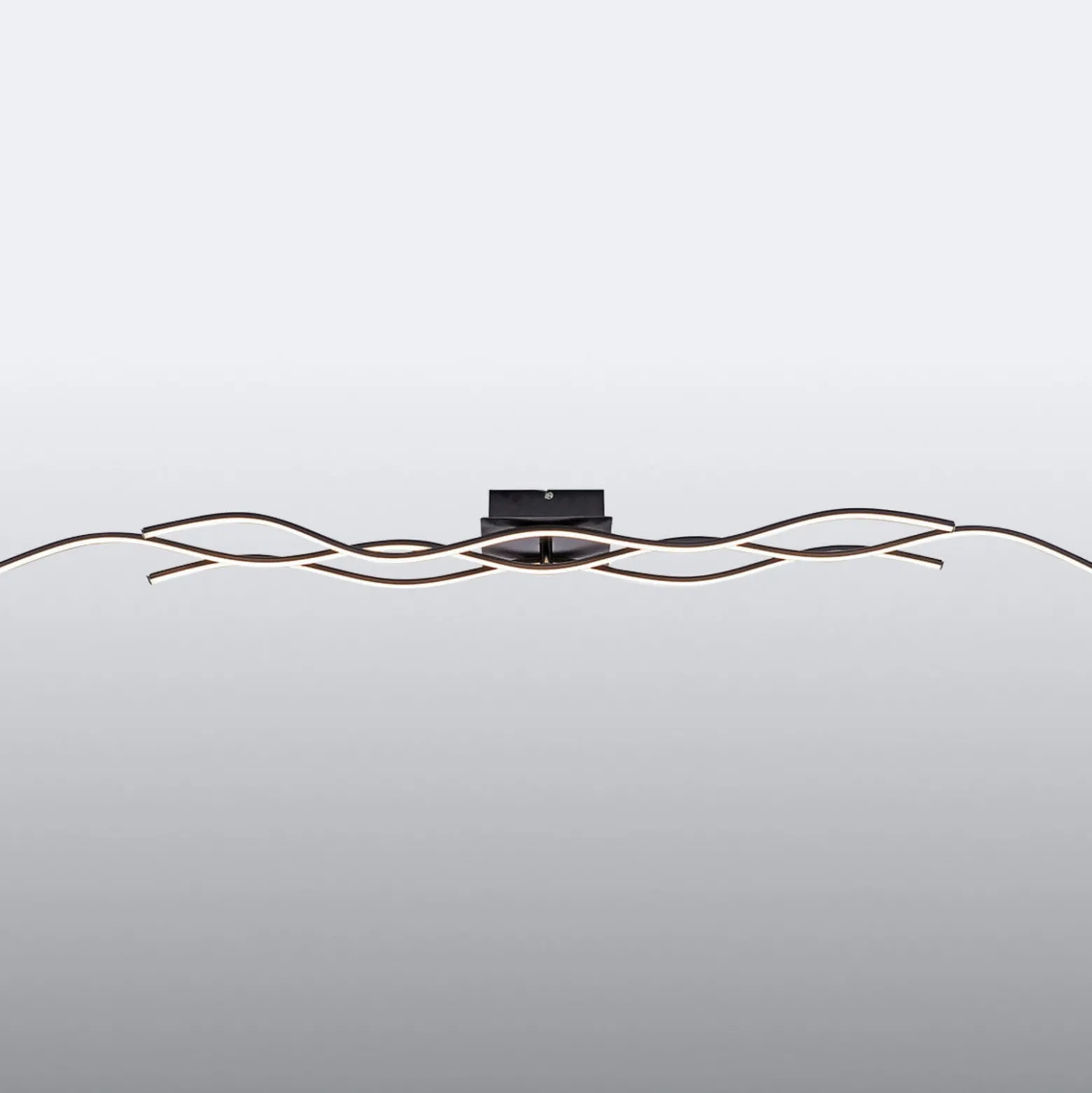 LED-Deckenlampe Wave 3.000K 137,5x16cm schwarz