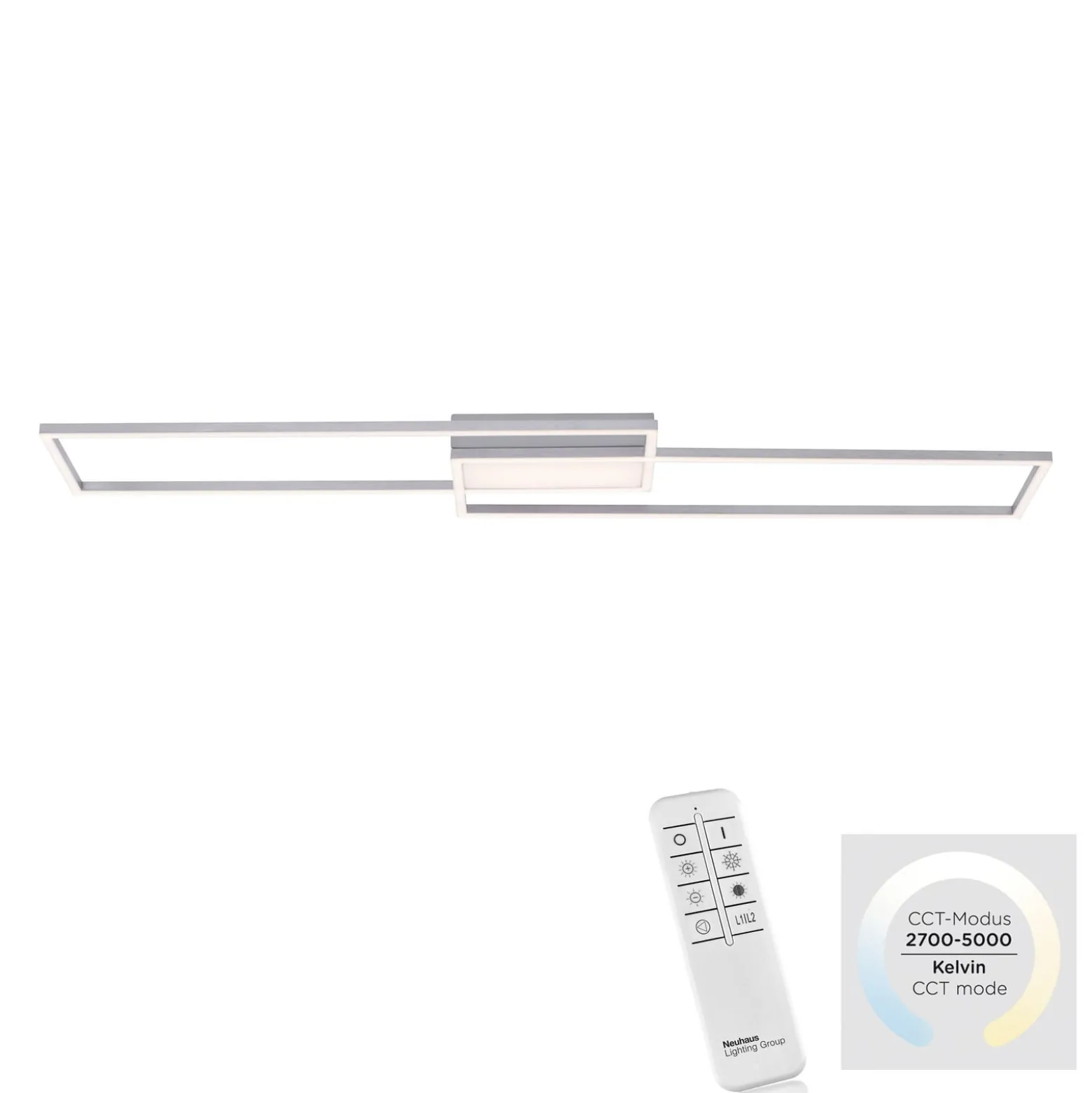 LED-Deckenleuchte Asmin, CCT, stahl, 109,5x25,7cm