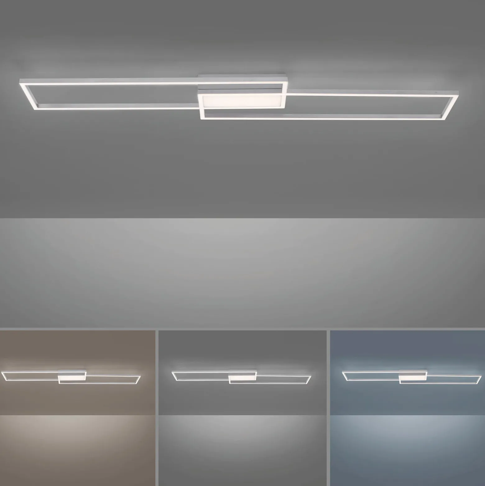 LED-Deckenleuchte Asmin, CCT, stahl, 109,5x25,7cm