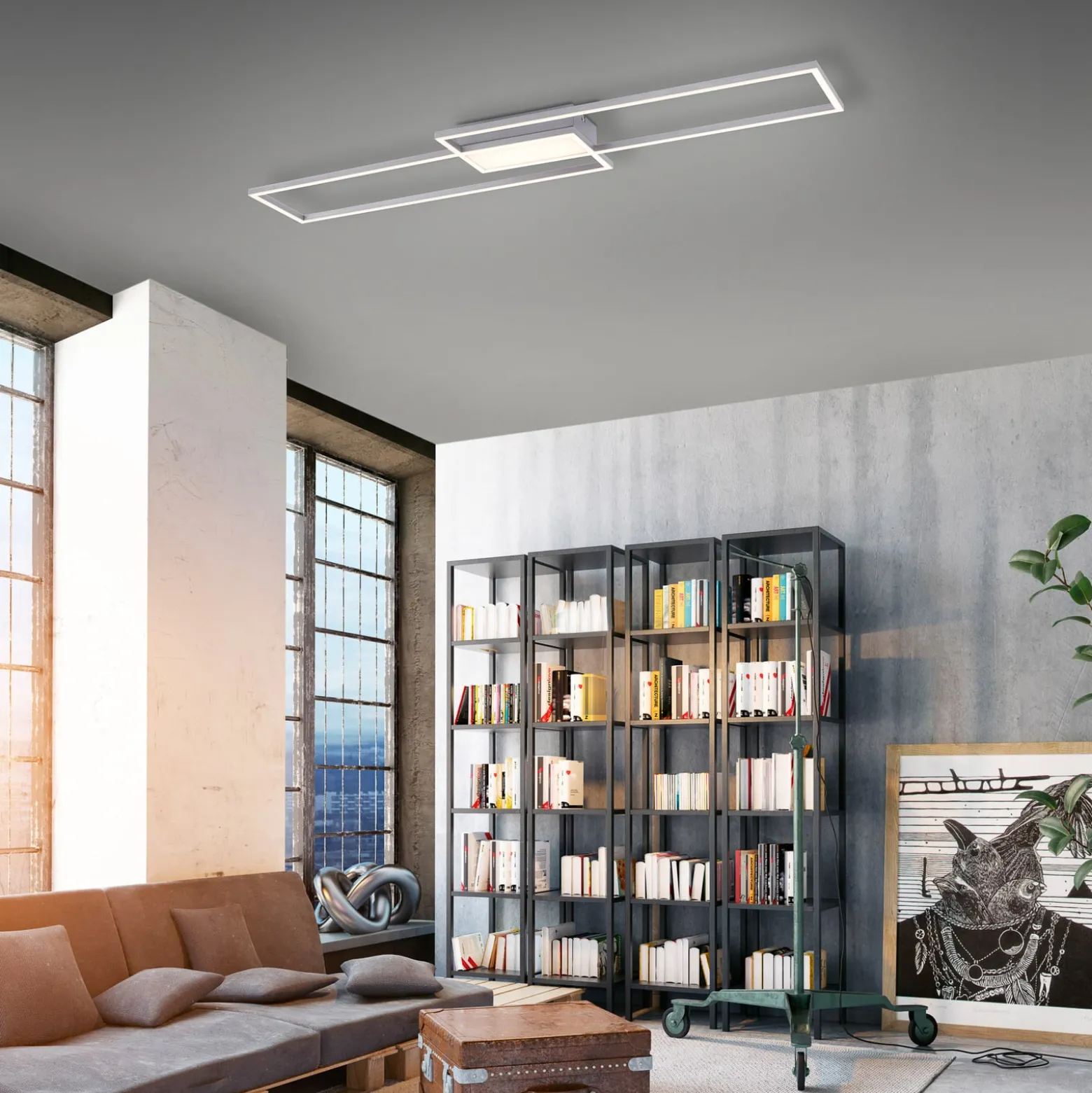 LED-Deckenleuchte Asmin, CCT, stahl, 109,5x25,7cm