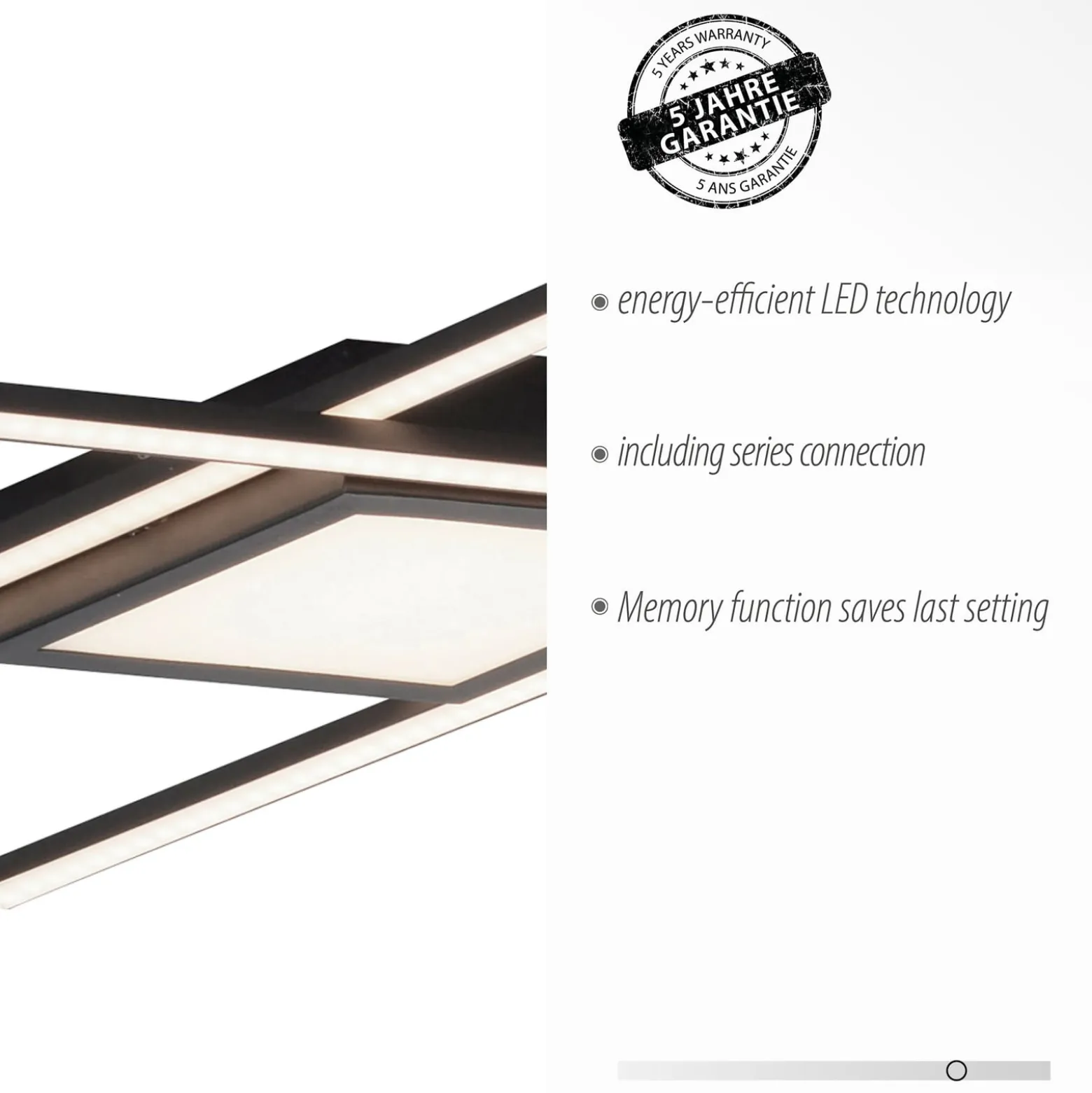 LED-Deckenleuchte Asmin, CCT, schwarz, 106x37cm
