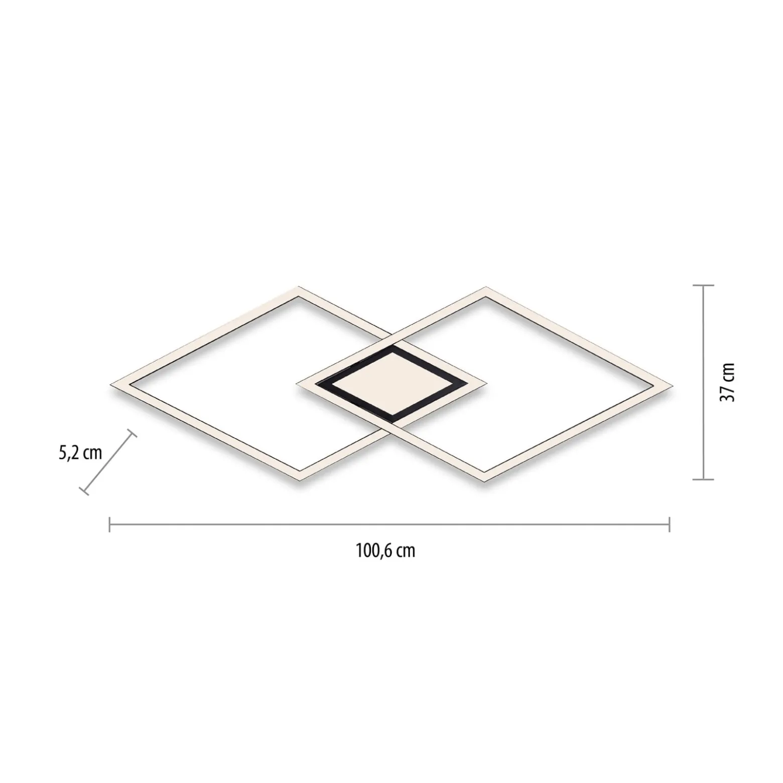 LED-Deckenleuchte Asmin, CCT, schwarz, 106x37cm