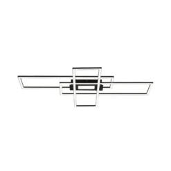 LED-Deckenleuchte Asmin, CCT, schwarz, 98,9x69,4cm