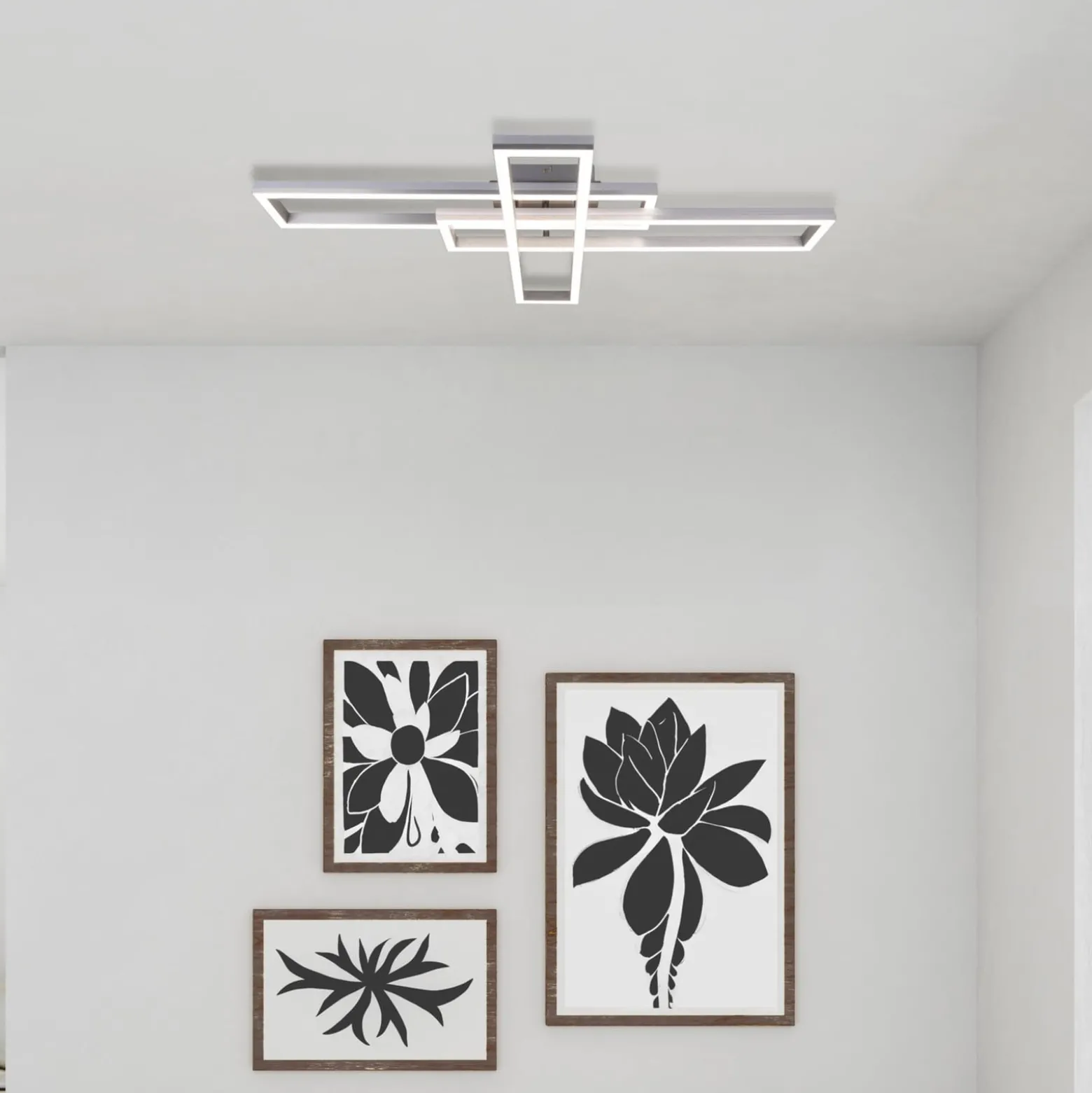 LED-Deckenleuchte Bantry, drei Rechtecke, CCT, RGB