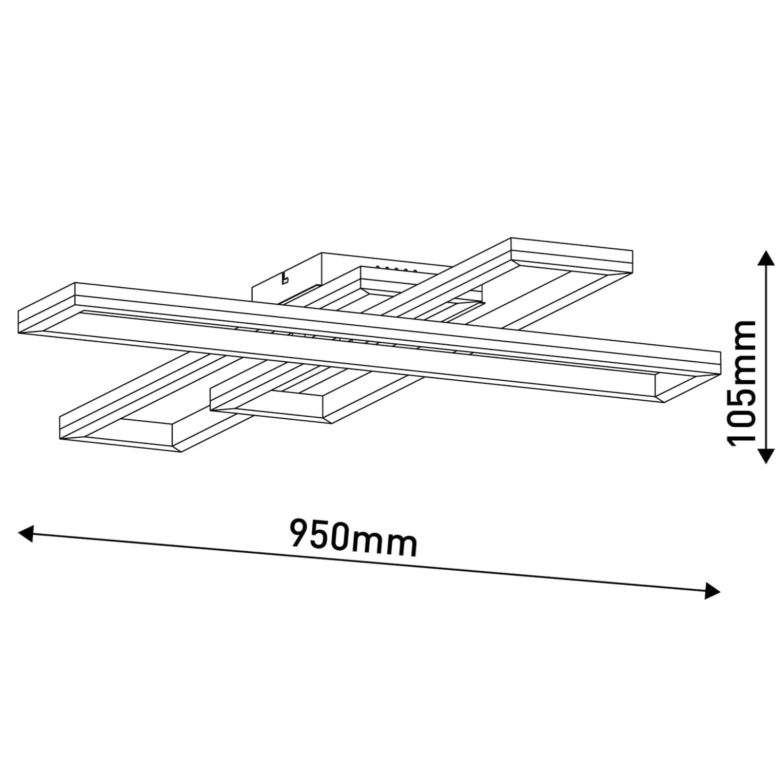 LED-Deckenleuchte Bantry, drei Rechtecke, CCT, RGB