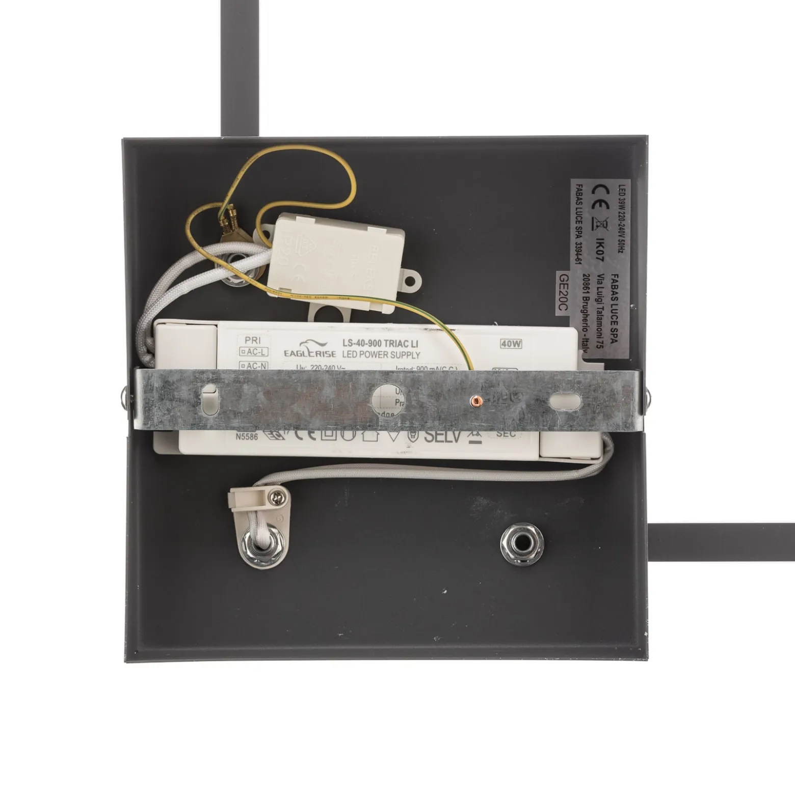 LED-Deckenleuchte Bard, 42x42 cm, anthrazit