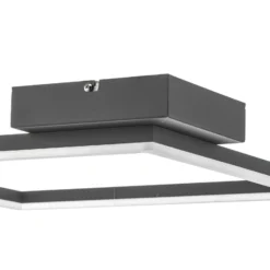 LED-Deckenleuchte Bard, 42x42 cm, anthrazit