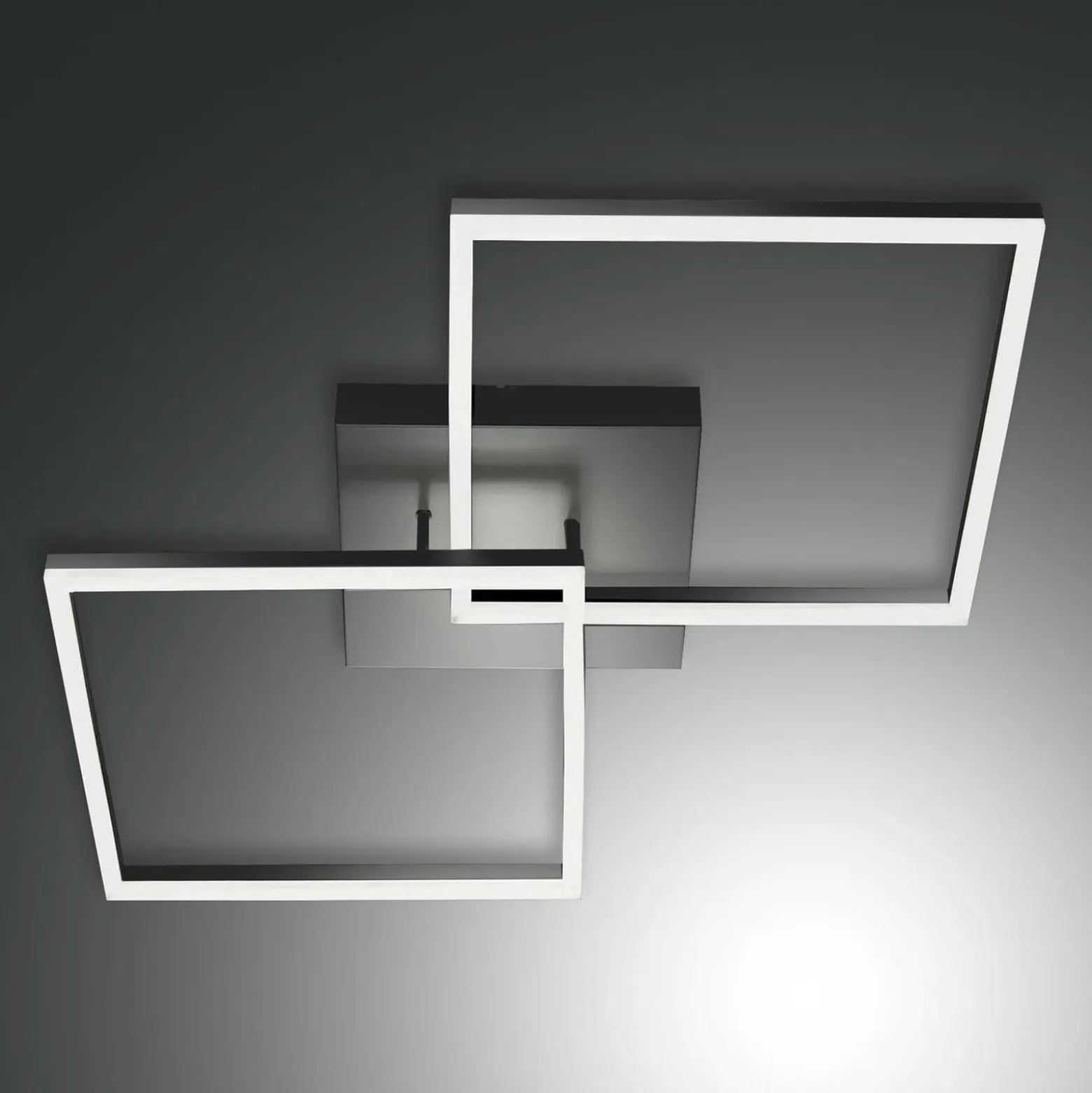 LED-Deckenleuchte Bard 65x65 cm, 2-flg. anthrazit