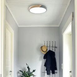LED-Deckenleuchte Borneo mit Holz-Rahmen