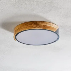 LED-Deckenleuchte Borneo mit Holz-Rahmen