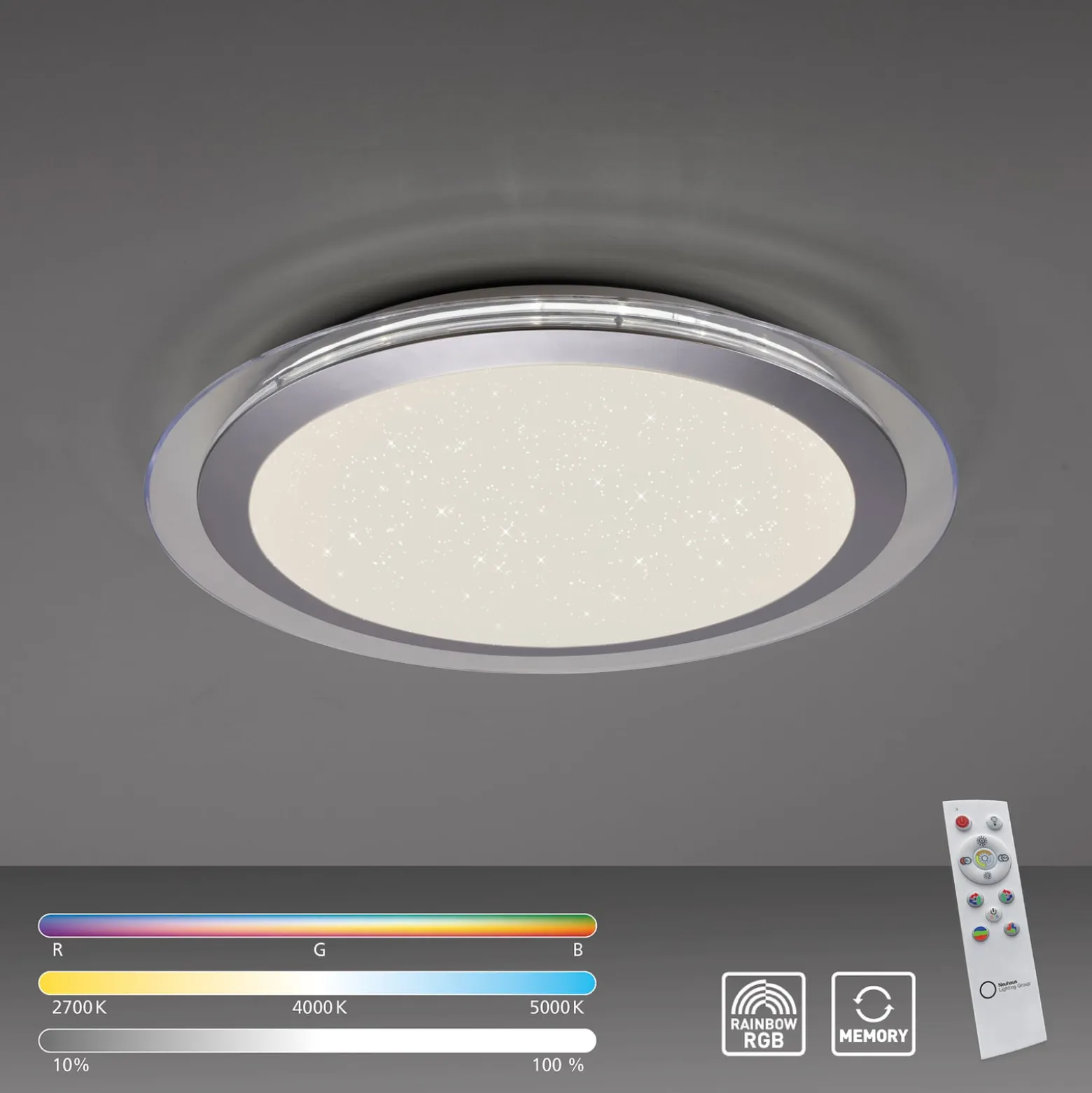 LED-Deckenleuchte Cyba Sterne CCT RGB-Sidelight