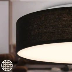 LED-Deckenleuchte Duck, schwarz, Ø 38 cm, Textil, 3000K