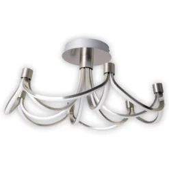 LED-Deckenleuchte Festos, nickel matt, dimmbar