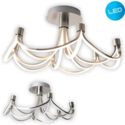 LED-Deckenleuchte Festos, nickel matt, dimmbar