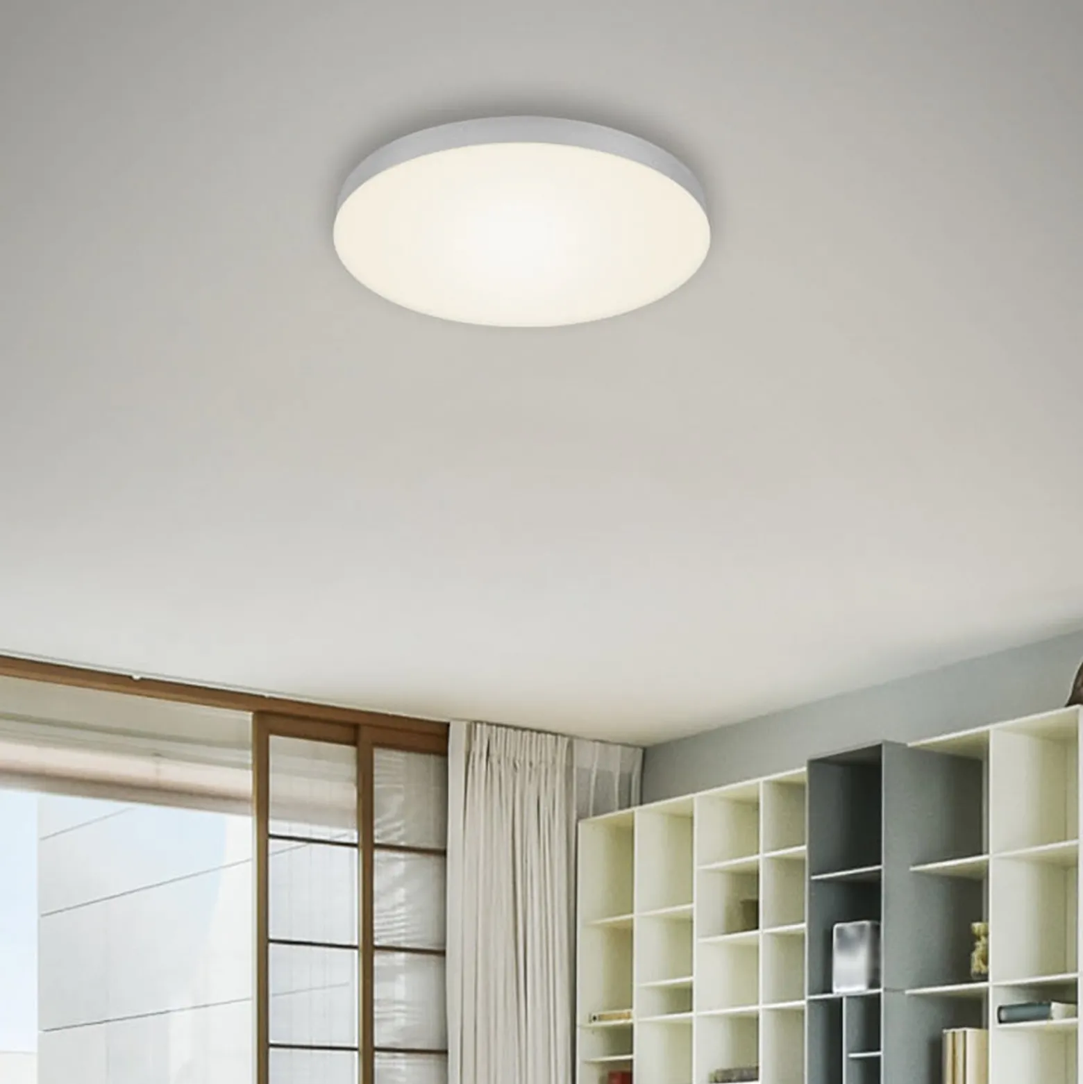 LED-Deckenleuchte Flame, Ø 28,7 cm, silber