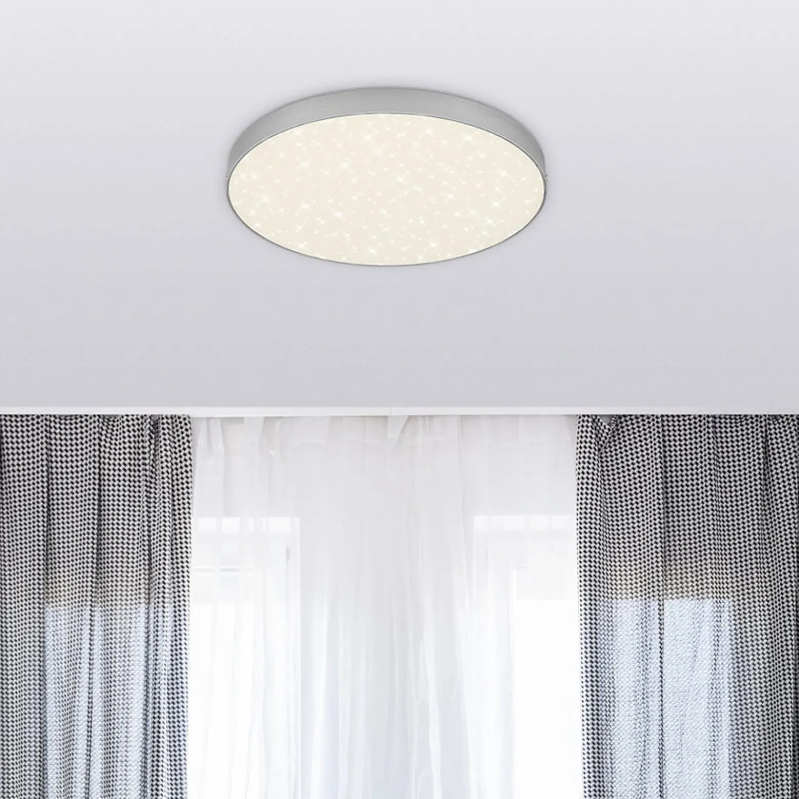 LED-Deckenleuchte Flame Star, Ø 28,7 cm, silber