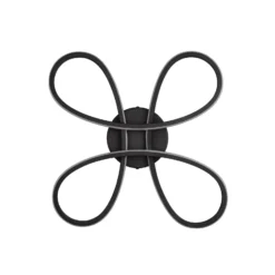 LED-Deckenleuchte Fly, schwarz matt, 3.000 K, 40 cm x 40 cm