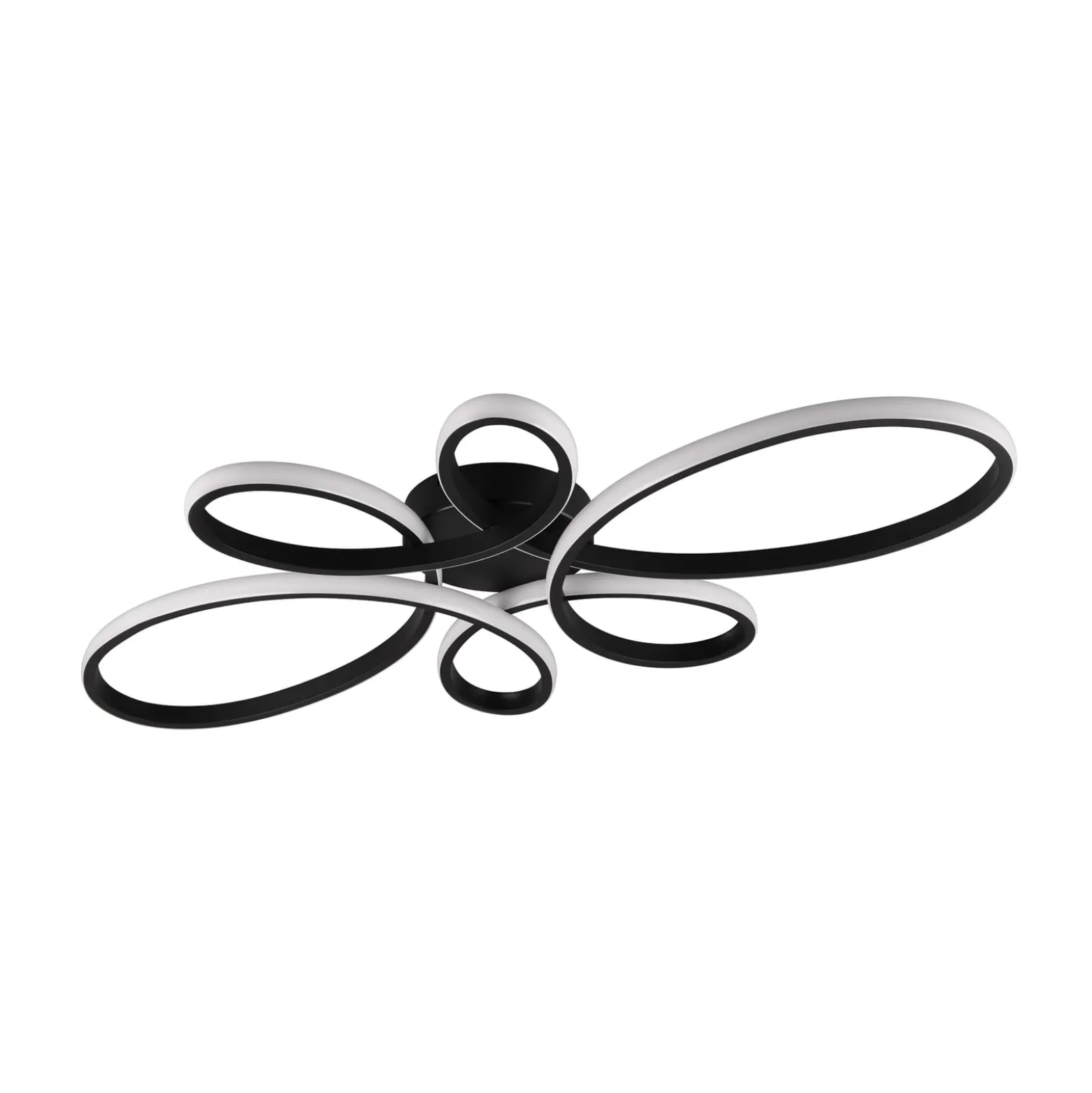 LED-Deckenleuchte Fly, schwarz matt, 3.000 K, 83 cm x 45 cm