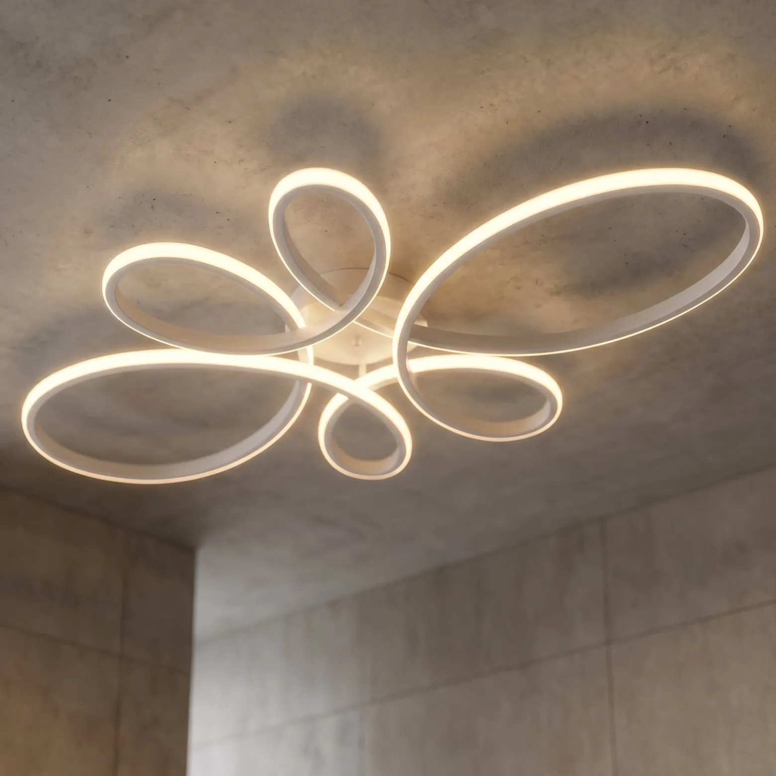 LED-Deckenleuchte Fly, weiß matt, 4.000 K, 83 cm x 45 cm