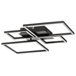 LED-Deckenleuchte Frame, CCT, 4-flammig, schwarz