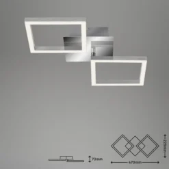 LED-Deckenleuchte Frame, 3.000 K, chrom