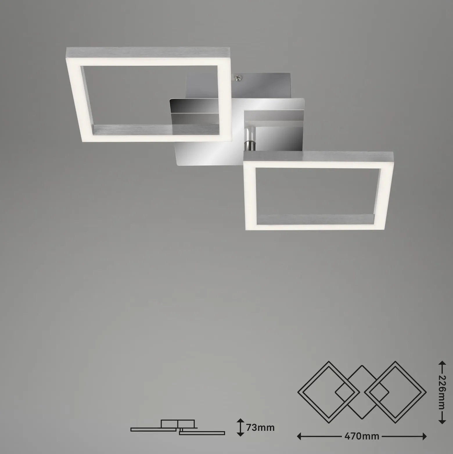 LED-Deckenleuchte Frame, 3.000 K, chrom