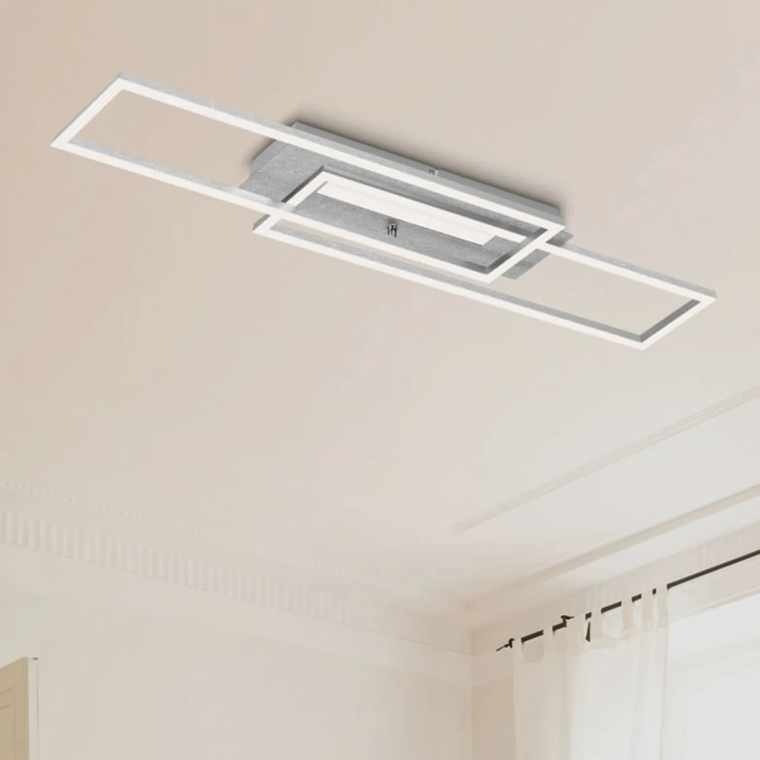 LED-Deckenleuchte Frame Mid, 3.000 K, aluminium