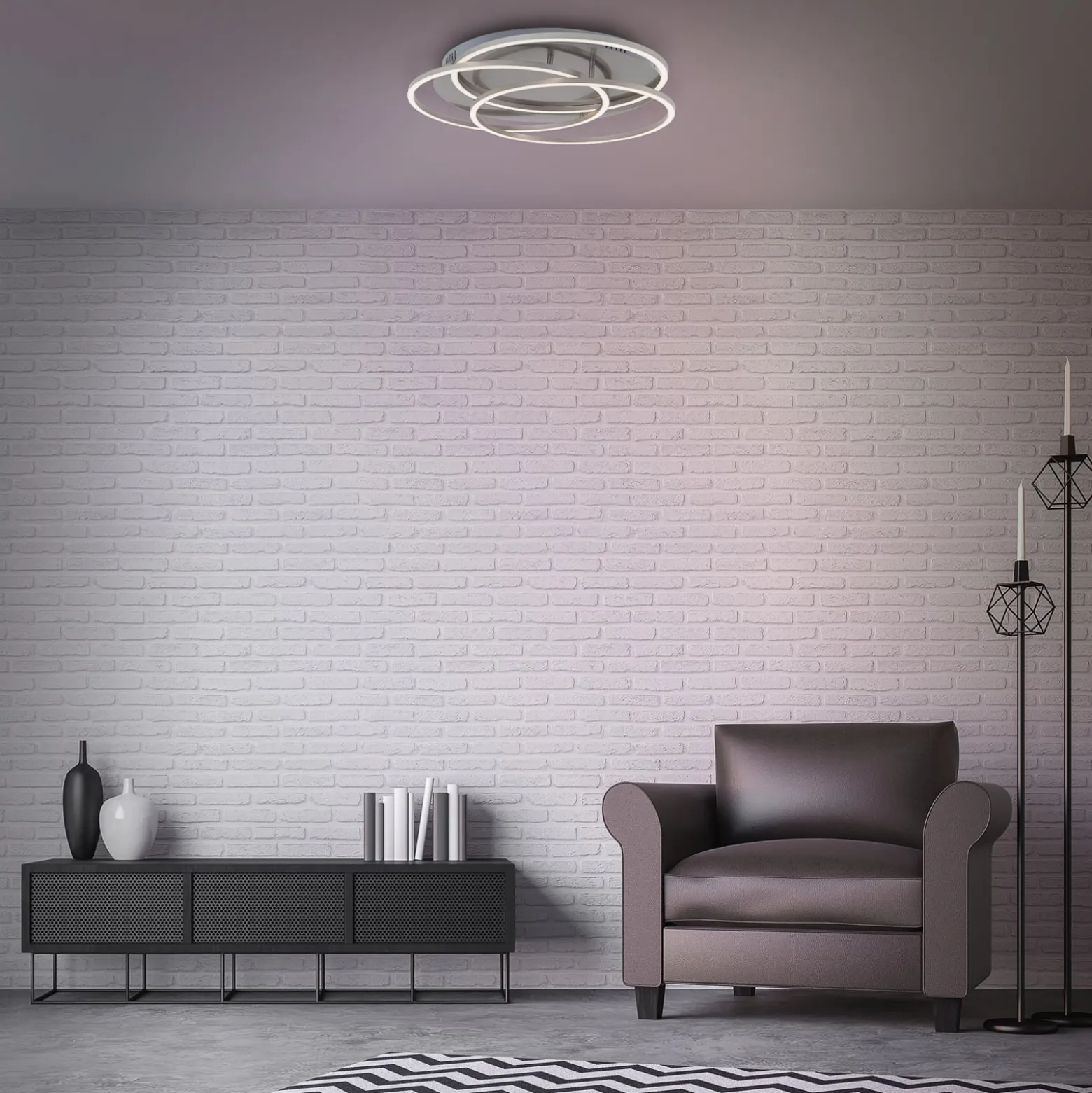 LED-Deckenleuchte Frames drei Ringe Memoryfunktion