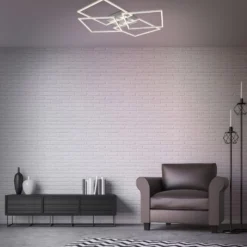 LED-Deckenleuchte Frames 4 Quadrate chrom 72x72cm