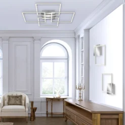 LED-Deckenleuchte Frames 4 Quadrate chrom 72x72cm