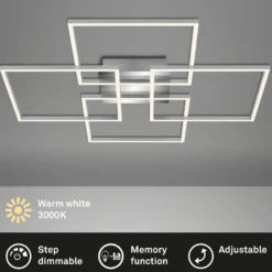 LED-Deckenleuchte Frames 4 Quadrate chrom 72x72cm
